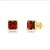 颜色: garnet, MAX + STONE | 14k Yellow Gold Solitaire Princess-Cut Gemstone Stud Earrings (7mm)