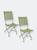 商品第2个颜色Green, Sunnydaze Decor | Cafe Couleur Folding Chestnut Wooden Folding Chair 2 PACK