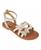 颜色: Light Gold, Bebe | Big Girl's Strappy Sandal with Rhinestone Butterfly Appliques Polyurethane Sandals