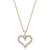 Macy's | Diamond Open Heart Pendant Necklace (1/2 ct. t.w.) in 14k Gold, 18" + 2" extender, 颜色14K Yellow Gold