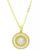 颜色: White, Macy's | Cubic Zirconia Halo Halo Bead Disc Pendant Necklace in 14k Gold-Plated Sterling Silver, 18" + 2" extender