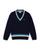 商品Lacoste | Contrast Striped Classic Fit Sweater颜色MARINE/JAUNE-MARINA