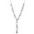 color Silver, Givenchy | Silver-Tone Crystal Floral Lariat Necklace, 16" + 3" extender