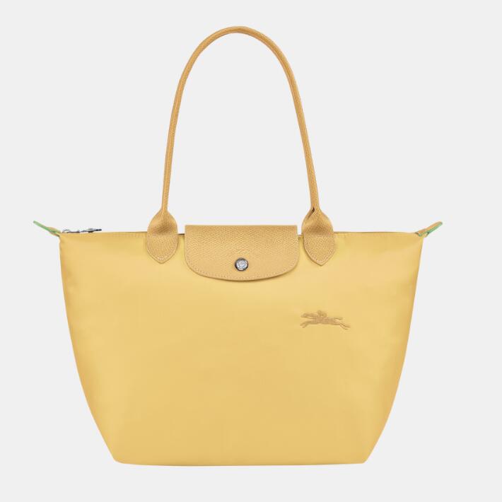 商品第3个颜色黄色, Longchamp | 珑骧女士Le Pliage Green 系列小号长柄织物可折叠手提单肩斜挎饺子包 L2605（香港仓发货）