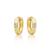 颜色: yellow gold created white sapphire, MAX + STONE | 14k White or Yellow Gold Small 2.5MM Round Gemstone Huggie Hoop Earrings