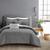 颜色: Grey, Chic Home Design | Reign 5 Piece Comforter Set Clip Jacquard Geometric Pattern Design Bedding QUEEN