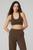 颜色: Espresso, Alo | Scoop Neck Sweatshirt Bra - Green Emerald
