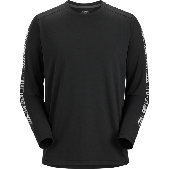 Arc'teryx | 【Brilliant|包邮包税】始祖鸟 CORMAC LOGO CREW NECK SHIRT LS[FW22] Komak Logo 圆领长袖衬衫男 ATMFMX5688, 颜色BLACK