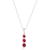 商品MAX + STONE | 14K White Gold 3-Stone Round Gemstone Journey Pendant Necklace with Cable Chain颜色created ruby