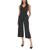 Calvin Klein | Women's Metallic Cropped Jumpsuit, 颜色Black