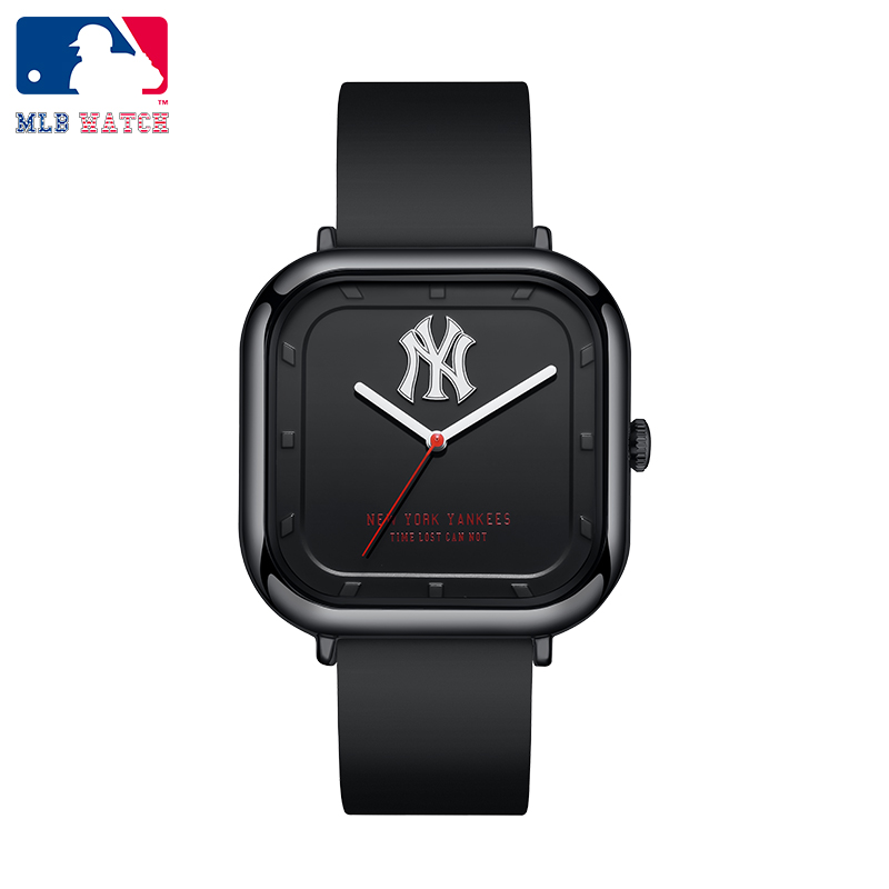 商品MLB | MLB美职棒 纽约街头嘻哈 时尚潮流硅胶情侣石英手表NY603颜色黑色