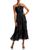 商品AQUA | Strappy Ruched Midi Dress - 100% Exclusive颜色Black