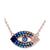 颜色: Medium Blu, Macy's | Cubic Zirconia & Enamel Evil Eye Pendant Necklace in 14k Rose Gold-Plated Sterling Silver, 16" + 1" extender