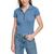 颜色: Stormy Blue, Calvin Klein | Women's Ribbed Short-Sleeve Polo Shirt