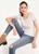 color White, DKNY | Scoop Neck Tee With Contrast Stitching