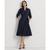 Ralph Lauren | Women's Self-Belt Long-Sleeve Surplice Georgette Midi Dress, 颜�色Dark Rinse Wash