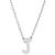 ADORNIA | Rhodium-Plated Mini Initial A Pendant Necklace, 16" + 2" extender, 颜色J