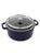 商品Staub | 4-Quart Cast Iron Round Cocotte with Glass Lid颜色DARK BLUE