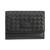 Mancini Leather Goods | Women's Basket Weave Collection RFID Secure Mini Clutch Wallet, 颜色Black