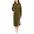 商品Tommy Hilfiger | Women's Hooded Logo Long-Sleeve Midi Dress颜色Dark Olive Heather