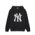 颜色: 黑色, MLB | 【享贝家】ZY-（预售款）MLB 24春季新款 老花印花logo时尚连帽卫衣 男女同款 3AHDM0141