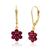 颜色: created ruby, MAX + STONE | 14k White or Yellow Gold Gemstone Flower Dangle Leverback Earrings