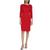 商品第3个颜色Red, Calvin Klein | Scuba-Crepe Bow-Neck Sheath Dress