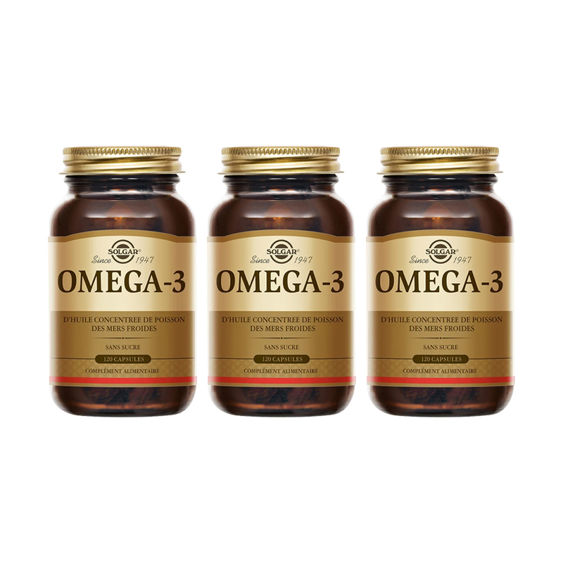 颜色: 120粒*3瓶, Solgar | Solgar Omega-3浓缩鱼油 30-60-120粒 提高记忆力改善视力