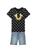 True Religion | Little Boy's 2-Piece Logo Tee & Denim Shorts Set, 颜色BLACK