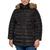 商品Tommy Hilfiger | Plus Size Faux-Fur-Trim Hooded Puffer Coat, Created for Macy's颜色Black
