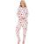 商品NYC Underground | NYC Underground Women's Printed Holiday One-Piece Hooded Pajamas颜色White Multi