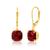 商品第5个颜色created ruby, MAX + STONE | 14k Solid Yellow Gold Gemstone Dangle Leverback Earrings (8mm)