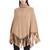 商品BCBG | BCBGMAXAZRIA Womens Ribbed Knit Turtleneck Poncho Sweater颜色Camel