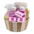 商品第2个颜色purple, Freida and Joe | Spell Bound Love Spa Skin Care Set in Vintage Wooden Gift Basket