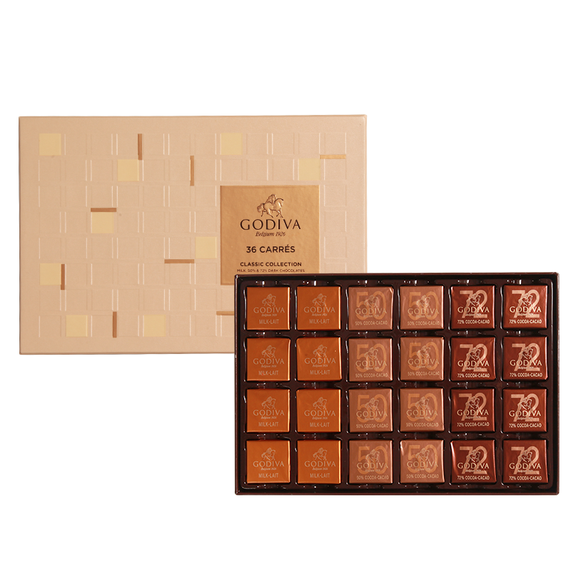 颜色: 经典系列巧克力礼盒36片装, Godiva | 歌帝梵经典牛奶黑巧克力36片礼盒装比利时进口零食