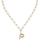 颜色: P, Ettika Jewelry | Paperclip Link Chain Initial Pendant Necklace in 18K Gold Plated, 18"
