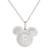 商品Disney | Mickey Mouse Cubic Zirconia Initial Pendant 18" Necklace in Sterling Silver颜色P