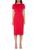 ALEXIA ADMOR | Crysta Satin Sheath Dress, 颜色RED