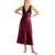 Linea Donatella | Women's Enchante Lace & Satin Nightgown, 颜色Bordeaux