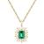 颜色: Emerald, Macy's | Lab-Grown Sapphire (2 ct. t.w.) & Lab-Grown White Sapphire (1 ct. t.w.) 18" Pendant Necklace in Gold-Plated Sterling Silver (Also in Lab-Grown Emerald & Lab-Grown Ruby)