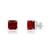 颜色: created ruby, MAX + STONE | 14k White Gold Solitaire Princess-Cut Gemstone Stud Earrings (7mm)