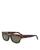 商品Celine | Bold 3 Dots Rectangular Sunglasses, 54mm颜色Havana/Green Solid