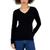商品Karen Scott | Women's Solid V-Neck Sweater, Created for Macy's颜色Deep Black