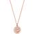 商品Michael Kors | Sterling Silver Pavé Logo & Engravable Disc Pendant Necklace, 16" + 2" extender颜色Rose Gold