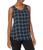 color Sea Navy Grid, Van Heusen | Women's Sleeveless Crewneck Woven Top