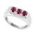 颜色: Ruby, Effy | EFFY® Men's Ruby Three Stone Ring (1 ct. t.w.) in Sterling Silver (Also in Sapphire)