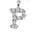 颜色: INITIAL P, Meira T | 14K White Gold Diamond Intial Single Stud Earring