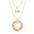 颜色: gold, Rachel Glauber | Ra 18k Rose Plated Double Heart Necklace