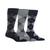 商品Ralph Lauren | Ralph Lauren Men's Socks, Dress Argyle Crew 3 Pack Socks颜色Black/grey