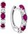 颜色: Ruby, Effy | EFFY® Emerald (3/4 ct. t.w.) & White Sapphire (3/4 ct. t.w.) Small Hoop Earrings in 14k White Gold, 0.75" (Also available in Sapphire and Ruby)